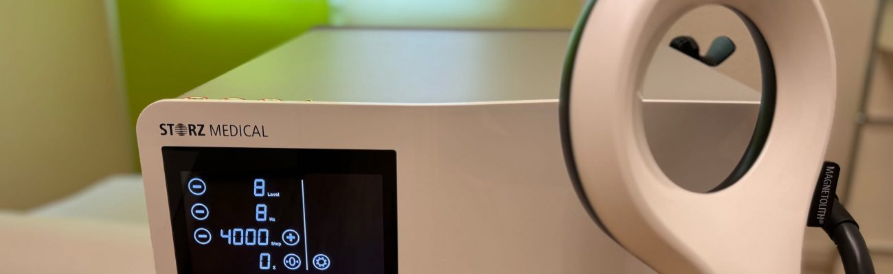 Detailaufnahme des EMTT-Geräts Magnetolith in der Praxis Karlsruhe